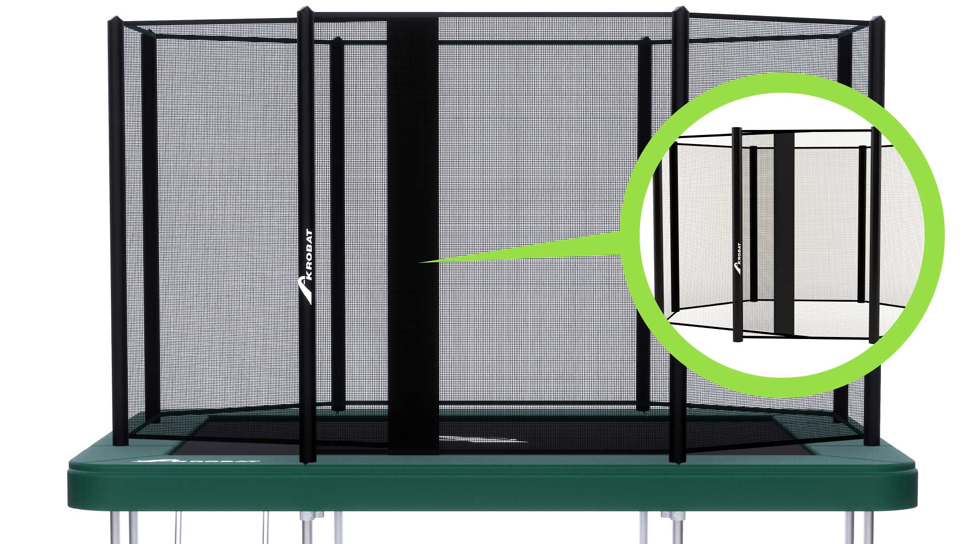 Akrobat Orbit Trampoline with overlapping entrance