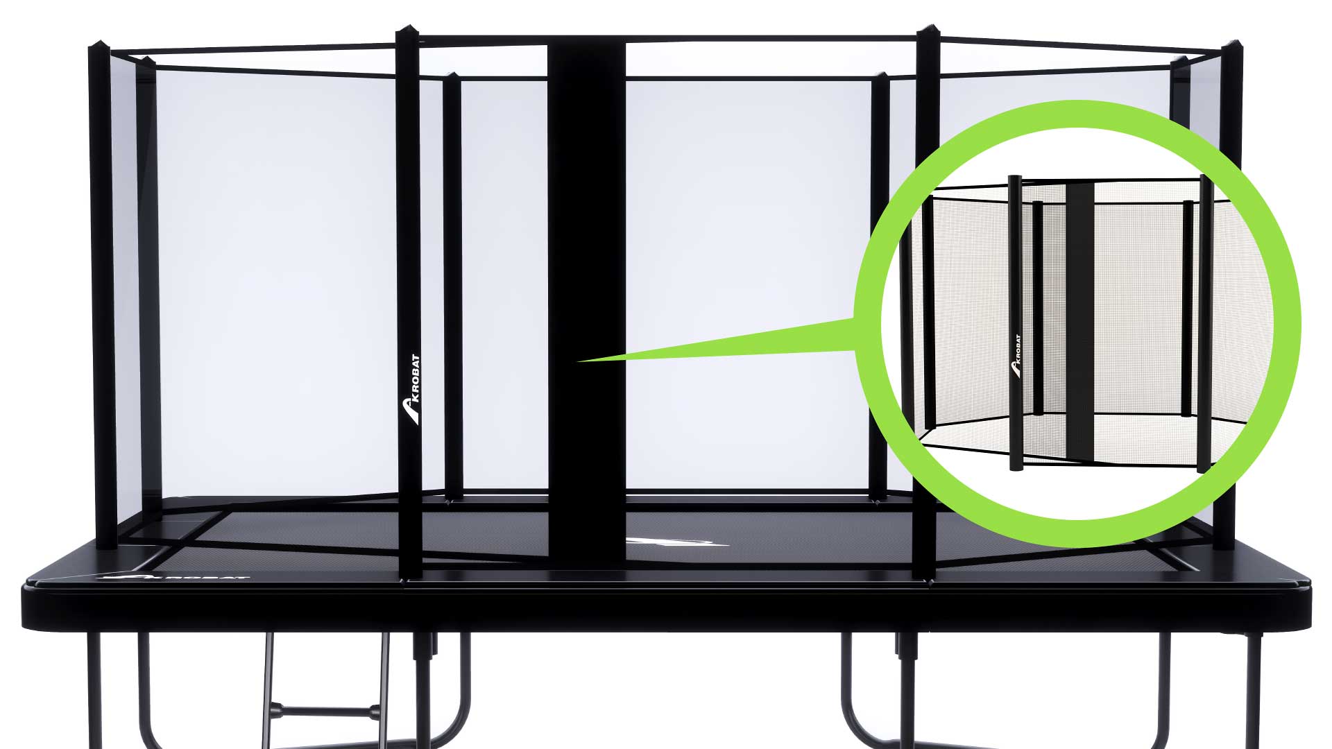 Akrobat Primus Challenger Trampoline with overlapping entrance