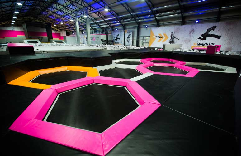 Indoor trampoline park design