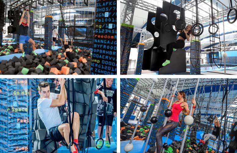 Ninja elements for indoor park